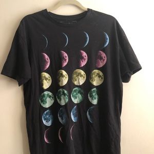 Large Moon phases Black t-shirt
